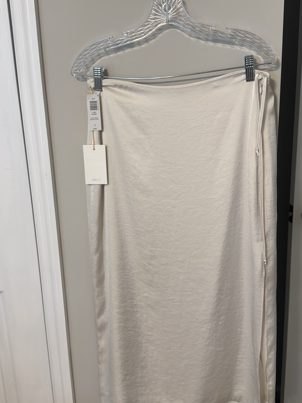 Wilfred Cream Satin Midi Wrap Skirt